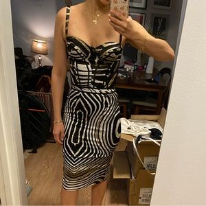 Just Cavalli satin bustier bodycon dress